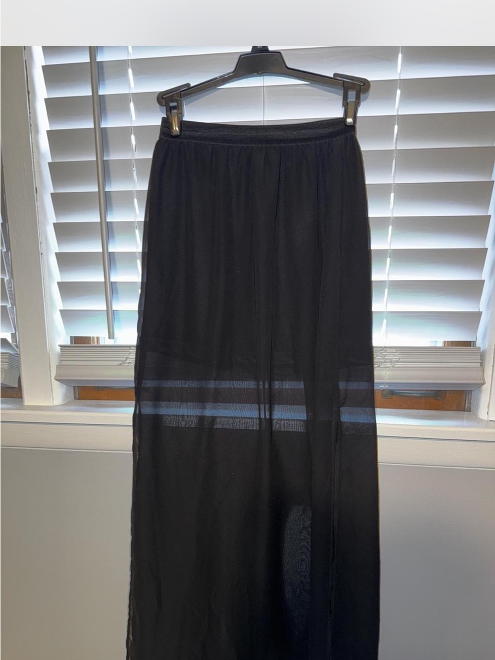 H&M Black Sheer Maxi Skirt with Elastic Waistband